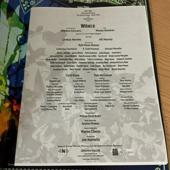 Wicked Broadway Show Playbook 2013 - Picture 4 of 7